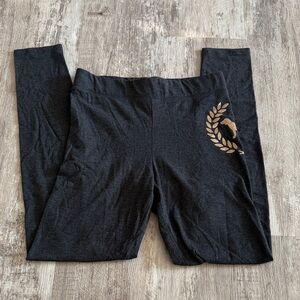 Pink VS Black Leggings with Gold Detail